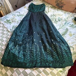 Y2K Velvet Green Gown